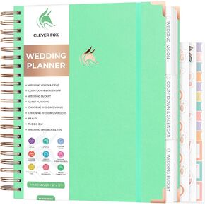 Clever Fox Wedding Planner – Wedding Book & Organizer for the Bride – Wedding Planning Binder with Pockets, Tips & Checklists – Wedding Notebook – Engagements Gift – 25.5x28cm (Amber Yellow)