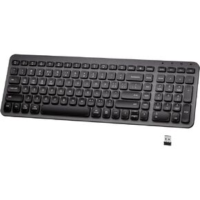 Bluetooth Wireless Keyboard, 2.4GHz Silent Keyboard, Plug and Play USB Receiver, Compatible with Windows/iPad/iPad Air/iPad Pro and Other Bluetooth Enabled Devices (Gold)