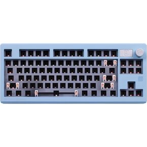 WK870 Gasket Aluminum Hot-Swappable Remappable RGB Mechanical Keyboard Kit with Pre-Installed Stablizers Barebones, PC Plate with Foam and Dampening Pad Thock(Blue)