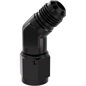APIELE 3AN Female to AN3 Male Flared Black Aluminium 45 Degree Swivel Fitting Adapter (YZGM-3AN-45)
