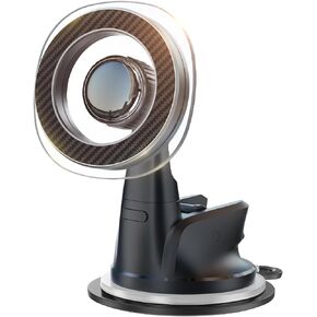 OQTIQ for MagSafe Car Mount, Mini Suction Cup Car Phone Mount for Car Dashboard Windshield, Magnetic Phone Holder for iPhone 15 14 13 12 Pro Plus Max Mini, 17 Strong Magnets