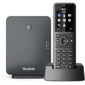 W77P IP Phone - Cordless - Corded - DECT, Bluetooth - Desktop, Wall Mountable - Black, Classic Gray