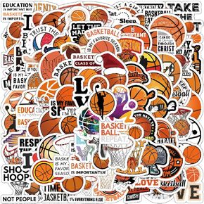 120pcs Sports Basketball Stickers, Ball Sports Love Basketball Stickers for Kids Teens Adults, Vinyl Waterproof Stickers for Skateboard Laptop Water Bottle Phone Scrapbook Helmet