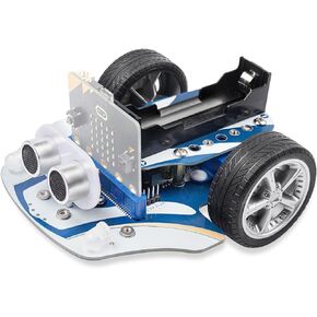 ELECFREAKS microbit Cutebot Pro DIY Programmable Robot Car Kit with 4 Line-Tracking Sensors and Encoded Motor,STEM Educational Project Makecode Coding Car (not Include Micro:bit and 18650 Battery)