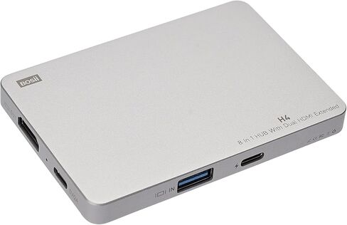 وصلة شاشة الكمبيوتر المحمول H4 - محور 8 في 1 مع HDMI مزدوج ممتد، 2 HDMI (4K @60 هرتز)، 3 منافذ USB A&C 3.0 لـ Dell/HP/Lenovo in Kuwait