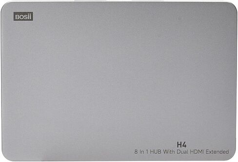 وصلة شاشة الكمبيوتر المحمول H4 - محور 8 في 1 مع HDMI مزدوج ممتد، 2 HDMI (4K @60 هرتز)، 3 منافذ USB A&C 3.0 لـ Dell/HP/Lenovo in Kuwait