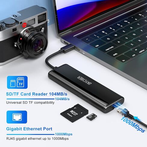محطة إرساء الكمبيوتر المحمول USB C لشاشات 4K مزدوجة أو مخرج 8K فردي، موزع USB C 8 في 1 مع HDMI PD، إيثرنت، SD/TF، ​​2 منفذ USB، 100 وات PD، محول USB متعدد المنافذ لأجهزة الكمبيوتر المحمول MacBook/Dell/HP/Lenovo in Saudi Arabia