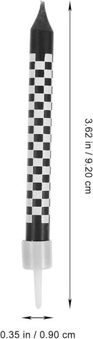 Birthday Candles for Cake, 12Pcs Racing Cars Themed Black and White Checkered Flag Happy Birthday Candles Cupcake Topper, Birthday Candle for Racing Cars Party Decoration Boys Children in Kuwait