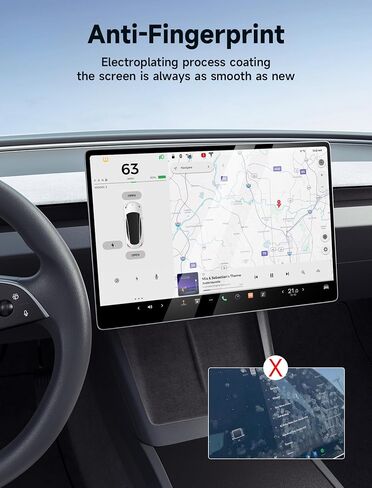 JSAUX Tempered Glass Screen Protector Compatible for Tesla Model 3 (2024) 15.4" Touchscreen + 8" Rear Touchscreen [GlasTR EZ FIT] Dashboard 9H Anti-Glare, Anti-Fingerprint, Anti-Scratch, Matte in Saudi Arabia