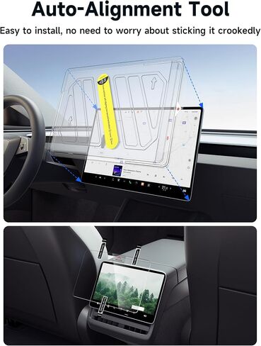 JSAUX Tempered Glass Screen Protector Compatible for Tesla Model 3 (2024) 15.4" Touchscreen + 8" Rear Touchscreen [GlasTR EZ FIT] Dashboard 9H Anti-Glare, Anti-Fingerprint, Anti-Scratch, Matte in Saudi Arabia