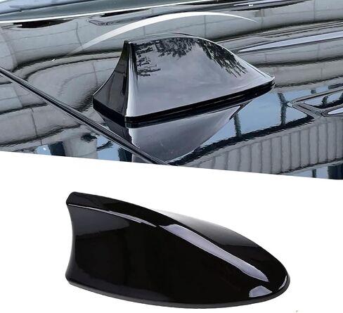 1 PC Car Shark Fin Antenna with 3M Adhesive, 6.77In x 3.03In Waterproof ABS Automotive Signal Receiver, No Punching Hole, Universal Decoration Antenna for Car SUV Truck (Black) in Saudi Arabia