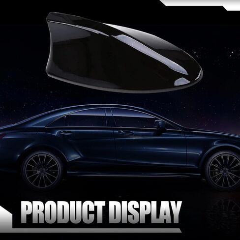 قطعة واحدة من هوائي زعنفة القرش للسيارة مع لاصق 3M، 6.77 بوصة × 3.03 بوصة مستقبل إشارة السيارات ABS مقاوم للماء، بدون فتحة ثقب، هوائي تزيين عالمي لشاحنة السيارة الدفع الرباعي (أسود) in Kuwait