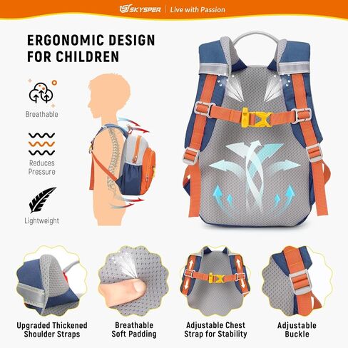 SKYSPER Toddler Backpack for Boys Girls Kids Travel Backpack Preschool Kindergarten Travel Daypack(Blue) in Saudi Arabia