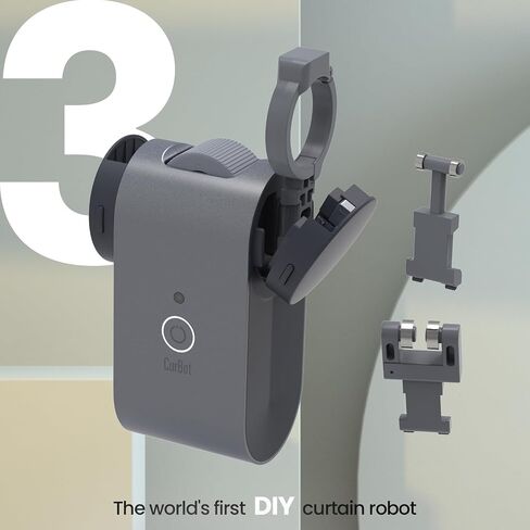 Automatic Curtain Opener and Closer - Wide Smart Assistant App Compatibility - Long Battery Life - With I-Rail, U-Rail, Rod Hooks - Compact & Modern (Space Gray) in Saudi Arabia