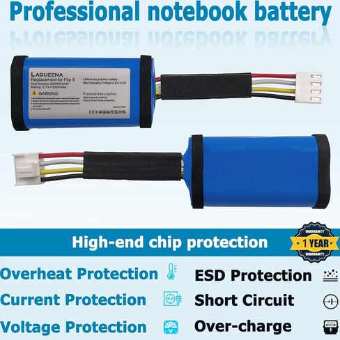 GSP872634F 5200mAh Battery Compatible with JBL Flip 5 Waterproof Bluetooth Speaker with Tools Battery Part NO ID1060-B 1INR19/66-2 3.7V in Saudi Arabia