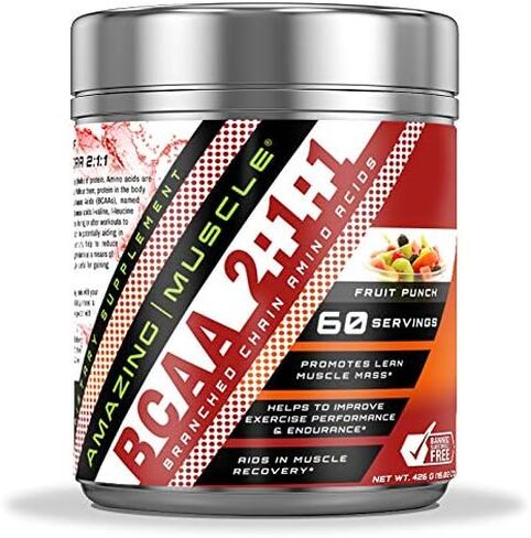 BCAA 2:1:1 Branched Chain Amino Acids Supplement | 6000 Mg Per Serving | 60 Servings Per Bottle | Blue Raspberry Flavor in Saudi Arabia