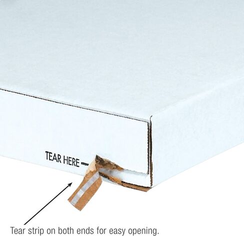 Aviditi 936SSFOL Self-Seal Side Loading Corrugated Cardboard Box 9 1/4" L x 3" W x 6 3/4" H, White, for Shipping, Packing and Moving (Pack of 25) in Saudi Arabia
