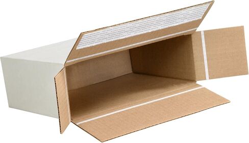Aviditi 936SSFOL Self-Seal Side Loading Corrugated Cardboard Box 9 1/4" L x 3" W x 6 3/4" H, White, for Shipping, Packing and Moving (Pack of 25) in Saudi Arabia