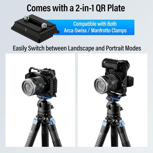قفص كاميرا SIRUI لهاتف Nikon Z5 Z6 Z7 Z6II Z7II مع حاجز ناتو مدمج، وقاعدة من نوع Arca، وحذاء بارد، وفتحات متعددة بخيوط 1/4 بوصة و3/8 بوصة، AM-NZ-CT in Saudi Arabia