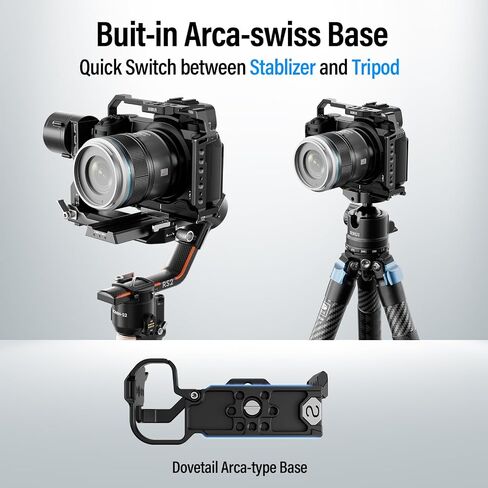 قفص كاميرا SIRUI لهاتف Nikon Z5 Z6 Z7 Z6II Z7II مع حاجز ناتو مدمج، وقاعدة من نوع Arca، وحذاء بارد، وفتحات متعددة بخيوط 1/4 بوصة و3/8 بوصة، AM-NZ-CT in Saudi Arabia