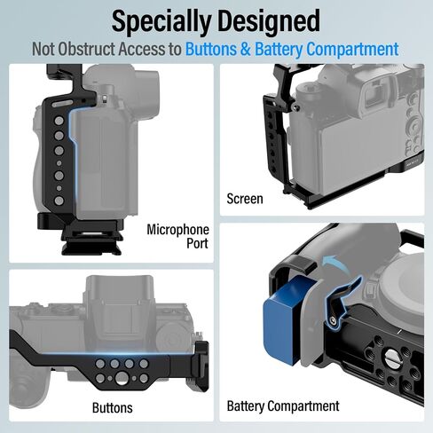 قفص كاميرا SIRUI لهاتف Nikon Z5 Z6 Z7 Z6II Z7II مع حاجز ناتو مدمج، وقاعدة من نوع Arca، وحذاء بارد، وفتحات متعددة بخيوط 1/4 بوصة و3/8 بوصة، AM-NZ-CT in Saudi Arabia