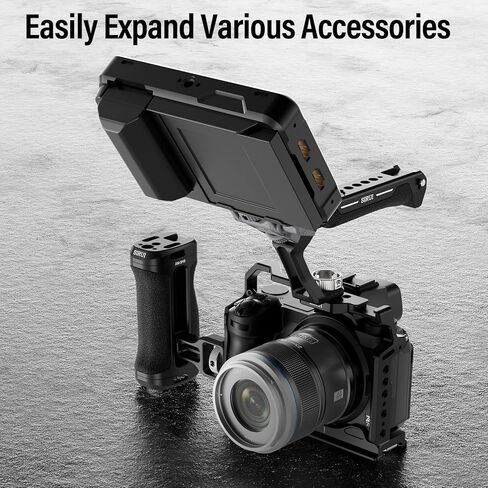 قفص كاميرا SIRUI لهاتف Nikon Z5 Z6 Z7 Z6II Z7II مع حاجز ناتو مدمج، وقاعدة من نوع Arca، وحذاء بارد، وفتحات متعددة بخيوط 1/4 بوصة و3/8 بوصة، AM-NZ-CT in Saudi Arabia