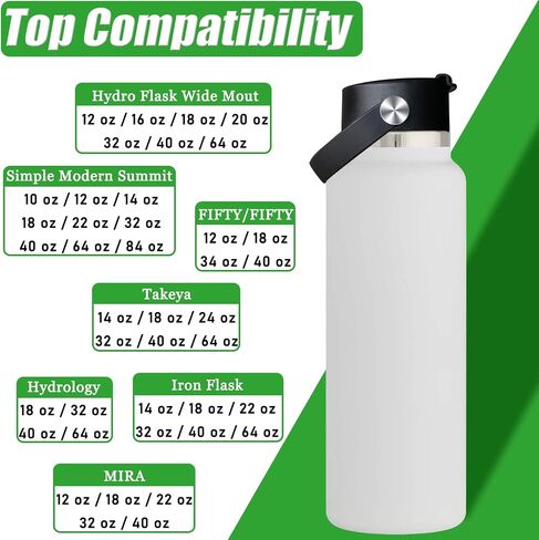 Acemoo Flip Coffee Lids for Hydro Flask Wide Mouth Bottle - 12 16 18 20 32 40 64 oz, Flexible Handle for Hydroflask Lid Replacement in Saudi Arabia