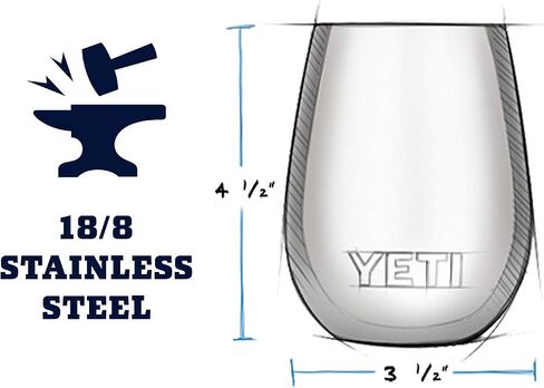 YETI Rambler 10 oz Wine Tumbler, Vacuum Insulated, Stainless Steel, NO LID in Saudi Arabia