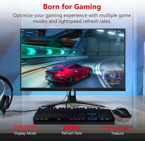 Z-Edge 27-inch Gaming Monitor 1920x1080 IPS 240Hz Gaming Monitor 1ms Frameless LED, UG27PJ AMD Freesync Premium Display Port HDMI Built-in Speakers in Kuwait