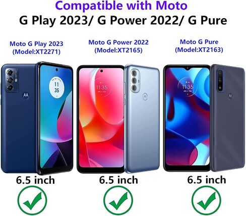 for Moto G Play 2023 Case for Motorola Moto G Power 2022 Case Military Grade Shockproof Built-in Ring Holder Kickstand Car Mount Protective Case for Moto G Play 2023 G Pure Phone Case (Black) in Saudi Arabia