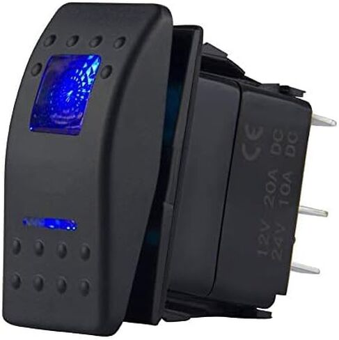 Switchtec 1 قطعة 12 فولت مفتاح هزاز أزرق LED ضوء تشغيل وإيقاف لشاحنات القوارب RZR 1000 Ranger Maverick Auto RV Golf Cart Marine Panel Light Bar Fog Light Winch LED in Kuwait