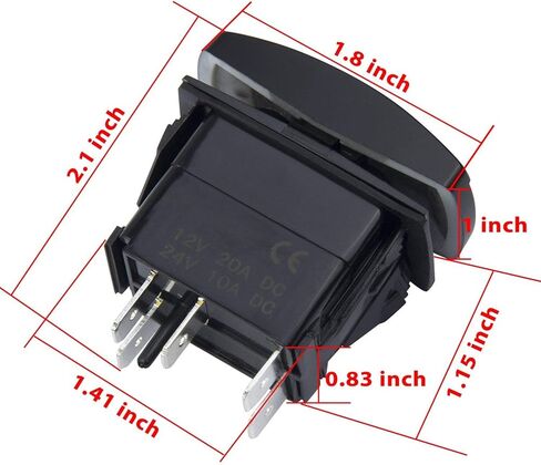 Switchtec 1 قطعة 12 فولت مفتاح هزاز أزرق LED ضوء تشغيل وإيقاف لشاحنات القوارب RZR 1000 Ranger Maverick Auto RV Golf Cart Marine Panel Light Bar Fog Light Winch LED in Kuwait