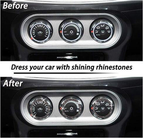 Rhinestone Car Bling Ring Sticker, Bling Car Accessories, Push to Start Button Start Engine Ring 1 Pcs(Black) in Saudi Arabia
