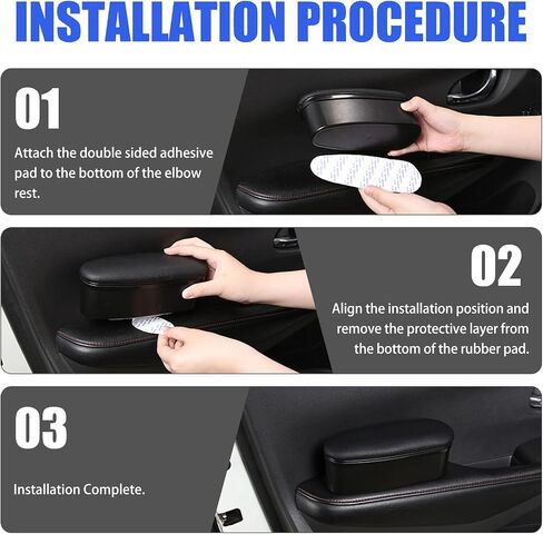 Ajxn 1 PC Adjustable Car Armrest Car Armrest Support Elbow Wrist Rest Pad Car Armrest Extender Auto Console Storage Organizer Fit for Most Car Models (Black) in Saudi Arabia