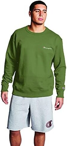 Champion Powerblend Graphic Small Logo Crew Sweatshirt Classic Sky Blue MD in Saudi Arabia