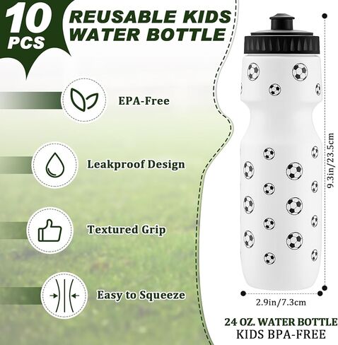 20 Pcs Soccer Party Favors 10 Pcs 13.4 x 16.9 Inch Soccer Drawstring Bags and 10 Pcs 24 oz Soccer Squeeze Water Bottles Football Drawstring Backpack Sport Bottles Plastic for Kids Party Supplies in Kuwait