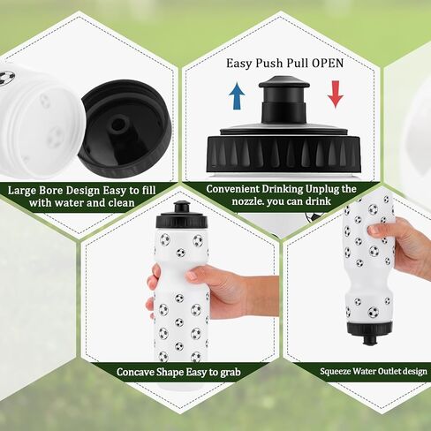 20 Pcs Soccer Party Favors 10 Pcs 13.4 x 16.9 Inch Soccer Drawstring Bags and 10 Pcs 24 oz Soccer Squeeze Water Bottles Football Drawstring Backpack Sport Bottles Plastic for Kids Party Supplies in Kuwait