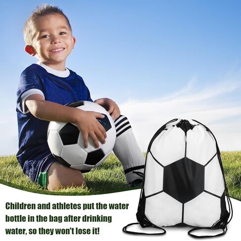 20 Pcs Soccer Party Favors 10 Pcs 13.4 x 16.9 Inch Soccer Drawstring Bags and 10 Pcs 24 oz Soccer Squeeze Water Bottles Football Drawstring Backpack Sport Bottles Plastic for Kids Party Supplies in Kuwait