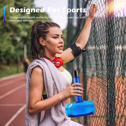 زجاجة مياه Thor Hammer - 1.7 لتر أسود - خالية من مادة BPA Mjolnir Sports Hydro Novelty هدية مرحة مانعة للتسرب، متينة، غير سامة، للياقة البدنية للبالغين في الهواء الطلق، 58oz (أزرق) in Kuwait