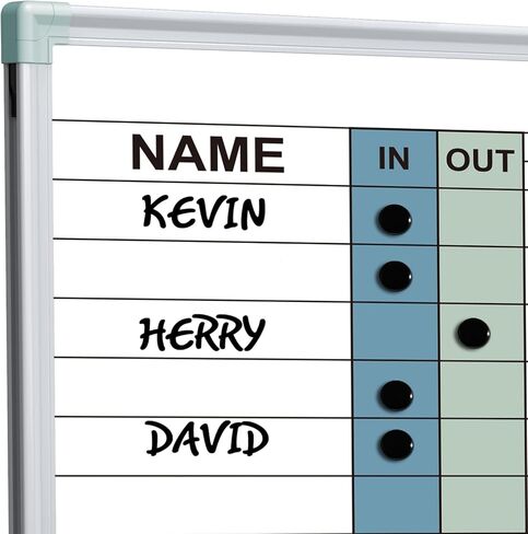 لوحة مسح جافة مغناطيسية للداخل والخارج، لوحة مخططة للموظف داخل/خارج مقاس 24 بوصة × 18 بوصة، لوحة إشعارات بإطار من الألومنيوم مثبتة على الحائط ملونة in Kuwait