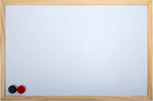 DESK TECH لوحة رصاص بيضاء مغناطيسية قابلة للمسح الجاف مع إطار خشبي من خشب الصنوبر البيج - هدية 2 مغناطيس - 12 × 18 بوصة - تركيب مرن، متعدد الاستخدامات للمدرسة والمكتب والاستخدام المنزلي in Saudi Arabia