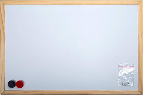 DESK TECH لوحة رصاص بيضاء مغناطيسية قابلة للمسح الجاف مع إطار خشبي من خشب الصنوبر البيج - هدية 2 مغناطيس - 12 × 18 بوصة - تركيب مرن، متعدد الاستخدامات للمدرسة والمكتب والاستخدام المنزلي in Saudi Arabia
