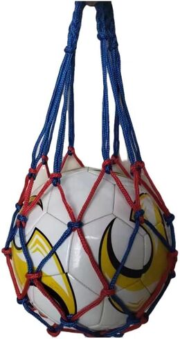 Net Bag 2PCSBlue red Nylon Single Ball Mesh Bag Carrier for Volleyball Basketball Football Socc in Kuwait