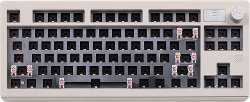 WK870 Gasket Aluminum Hot-Swappable Remappable RGB Mechanical Keyboard Kit with Pre-Installed Stablizers Barebones, PC Plate with Foam and Dampening Pad Thock(Blue) in Kuwait