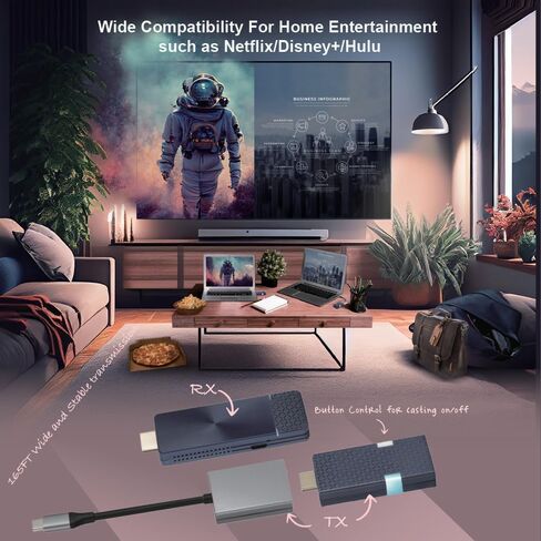 Nimble Cast Go, Convertible HDMI to Type C Adapter, 4K@30Hz Resolution, 2 Split Screens, Support AirPlay, Miracast, Google Cast in Saudi Arabia