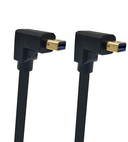 كابل Qaoquda Mini DisplayPort، 1FT 90 درجة زاوية Mini DisplayPort (Mini DP) ذكر إلى ذكر 8K سلك محول تمديد مع Mini DP PC/كمبيوتر محمول (يمين/يمين) in Kuwait