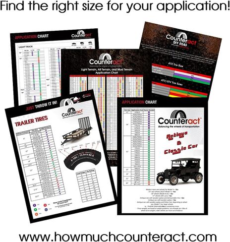 Counteract DIYDK-6 Do It Yourself Tire/Wheel Balancing Beads Dually Kit - Light Duty Truck Tires, (6) 6oz DIY Bead Bags, (6) Valve Caps and Cores, (1) Core Remover, Injector Bottle in Kuwait