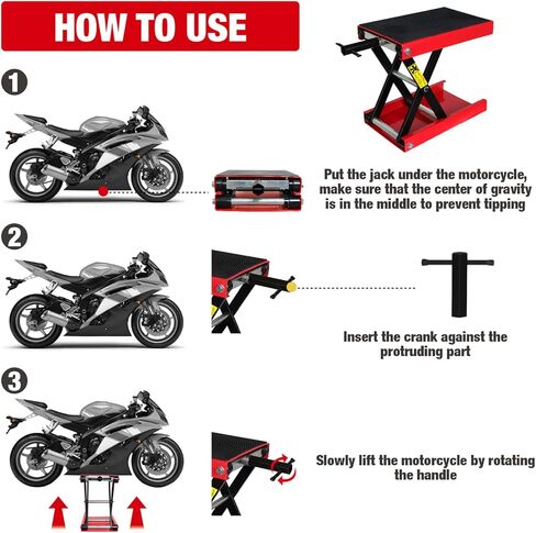رافعة رفع هيدروليكية للدراجات النارية باللون الأحمر الكبير بسعة تحميل 1500 رطل، طاولة رفع للرياضات القوية تعمل على حامل مقص للدراجة الترابية ATV، مناسب للدراجات النارية UTV على الجليد، أحمر، T64017 in Kuwait