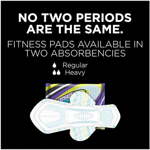 فوط U من Kotex Fitness فائقة النحافة بالأجنحة، امتصاص عادي، فوط خالية من العطور، 15 قطعة in Kuwait