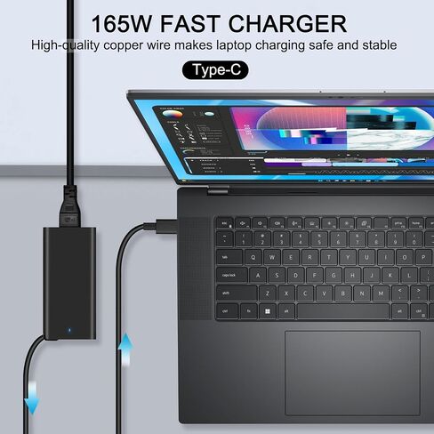 شاحن كمبيوتر محمول 165 وات 130 وات لجهاز Dell Precision 5680 P123F Dell XPS 15 9500 9510 7590 17 9700 9710 مصدر طاقة الكمبيوتر المحمول Dell DA165PM210 HA165PM210 LA165PM210 محول تيار متردد in Saudi Arabia